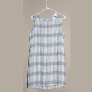Max Studio Sleeveless Plaid Dress for Women - white and Gray